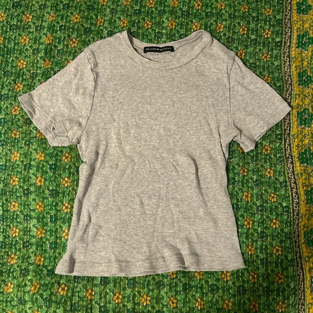Gray Short Sleeve Top